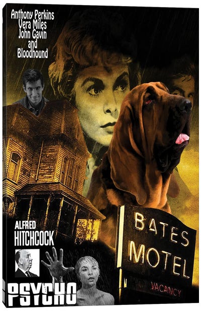 Bloodhound Psycho Movie Canvas Art Print - Psycho (Film)