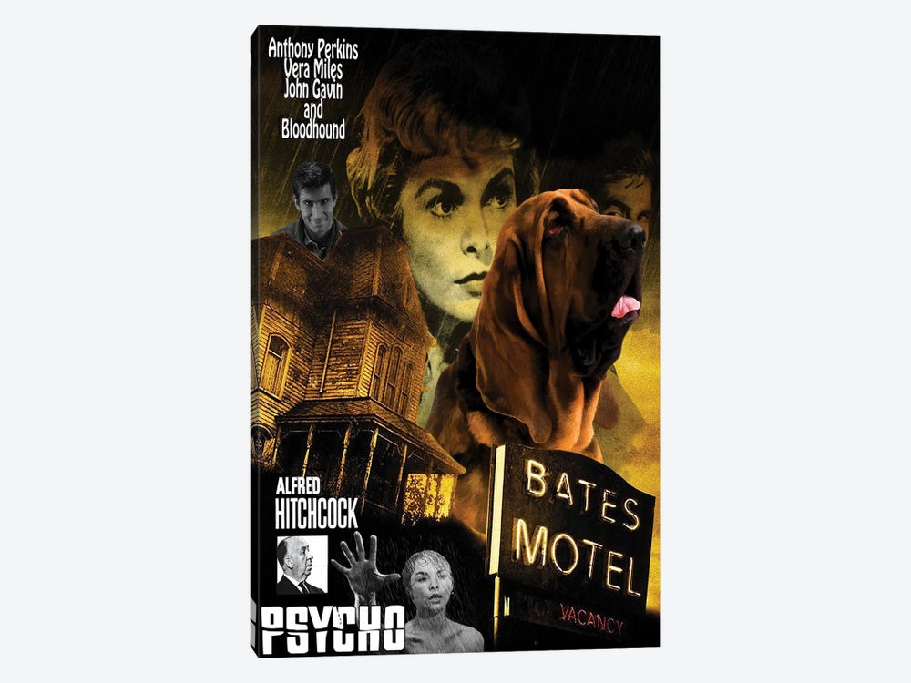 Bloodhound Psycho Movie by Nobility Dogs 1-piece Canvas Artwork