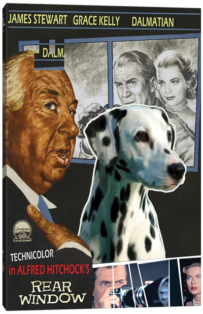 Dalmatian Dog Rear Window Movie Canvas Art Print - Thriller Movie Art