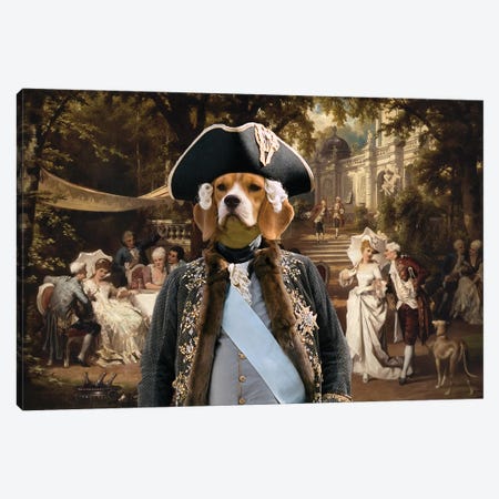 Beagle The Garden Party Canvas Print #NDG659} by Nobility Dogs Canvas Art Print