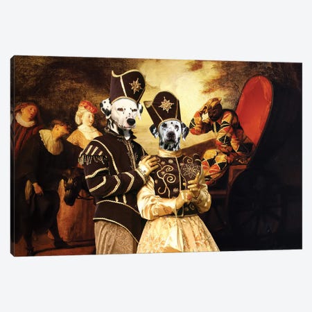 Dalmatian Dog Harlequin Emperor In The Moon Canvas Print #NDG660} by Nobility Dogs Canvas Art