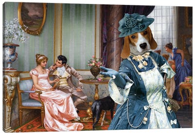 Beagle Admiration Canvas Art Print - Beagle Art