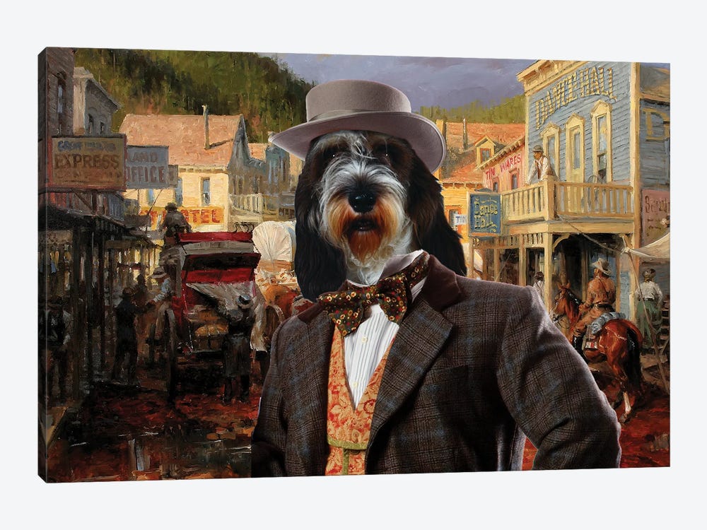 Petit Basset Griffon Vendeen Gold Town by Nobility Dogs 1-piece Canvas Art Print
