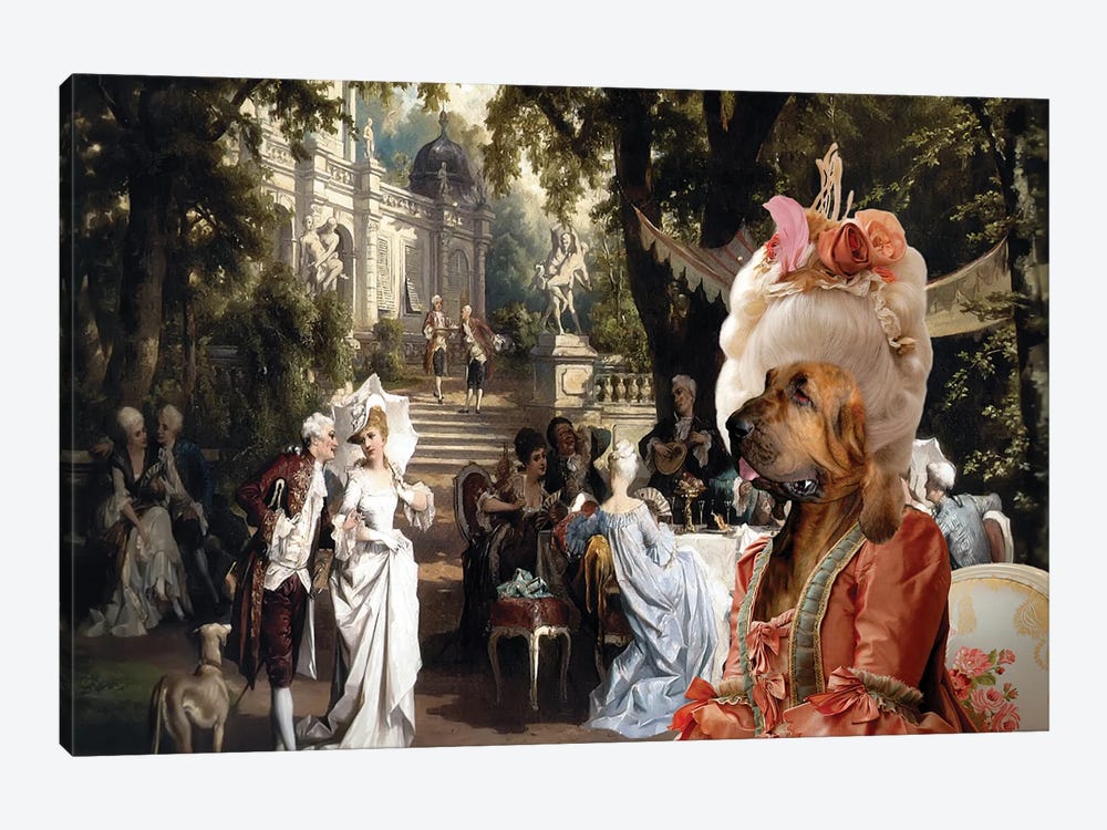 Bloodhound The Garden Party by Nobility Dogs 1-piece Art Print