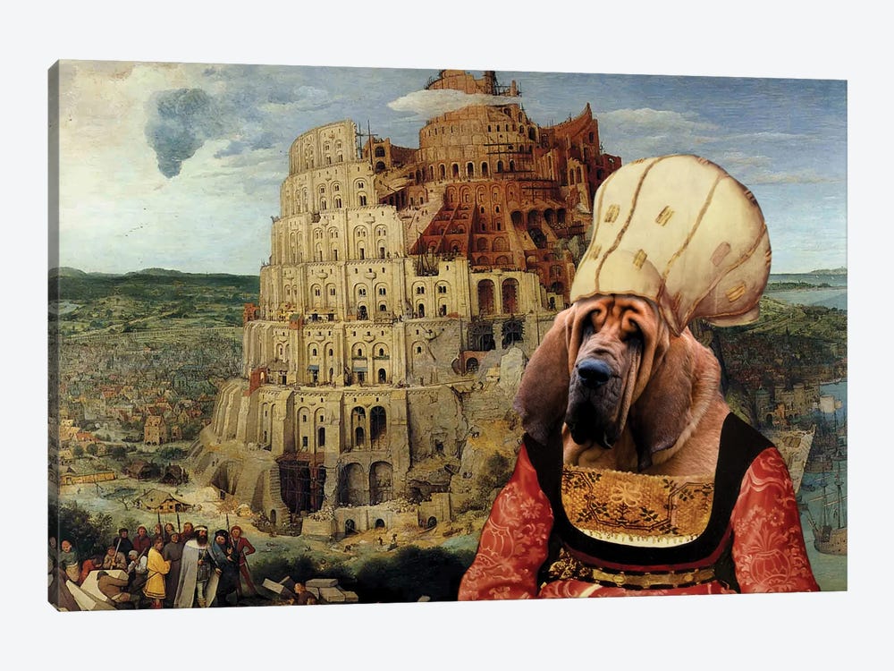 Bloodhound The Tower Of Babel by Nobility Dogs 1-piece Canvas Art