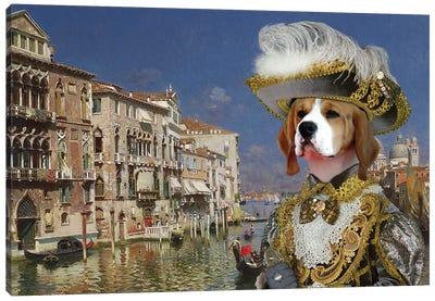 Beagle The Grand Canal, Venice Canvas Art Print - Beagle Art