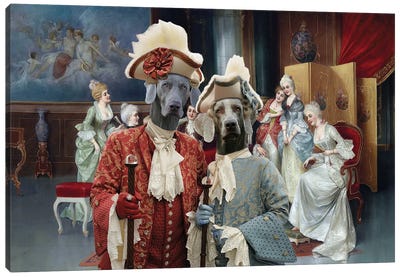 Weimaraner Royal Society Gossip Canvas Art Print - Nobility Dogs