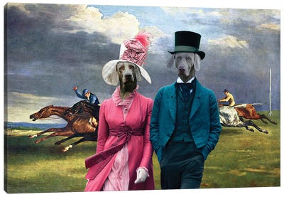 Weimaraner Derby In Epsom Canvas Art Print - Nobility Dogs