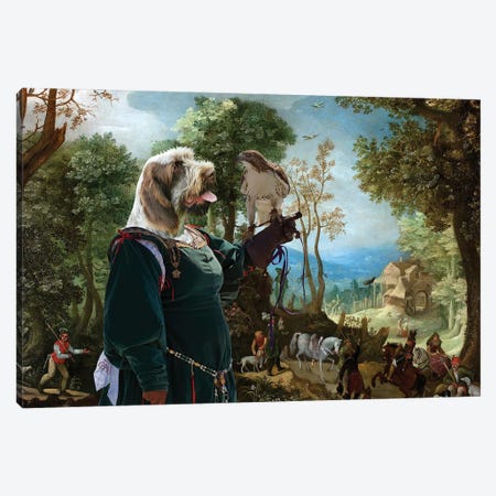 Spinone Italiano Falconer Lady Canvas Print #NDG690} by Nobility Dogs Canvas Art Print