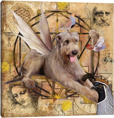 Irish Wolfhound Angel Da Vinci Canvas Art Print