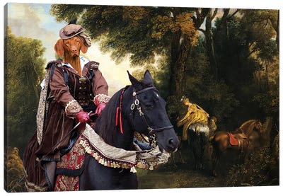 Vizsla Hunting Lady Canvas Art Print
