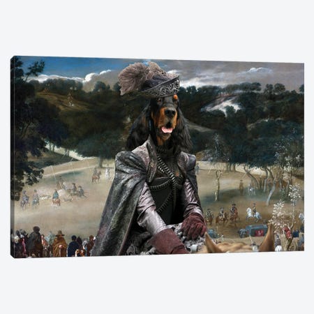 Gordon Setter Philip Iv Hunting Wild Boar Canvas Print #NDG707} by Nobility Dogs Canvas Art