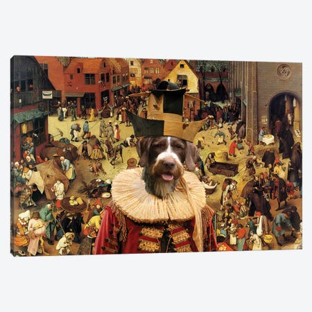 German Wirehaired Pointer The Combat Of Carnival Canvas Print #NDG709} by Nobility Dogs Canvas Print