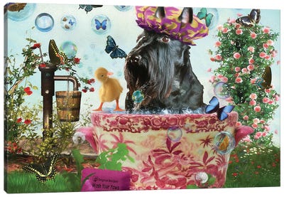 Scottish Terrier Wash Your Paws Canvas Art Print - Scottish Terriers