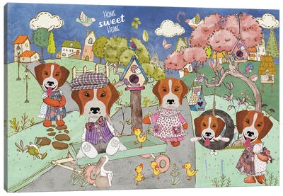Beagle Home Sweet Home Canvas Art Print - Beagle Art