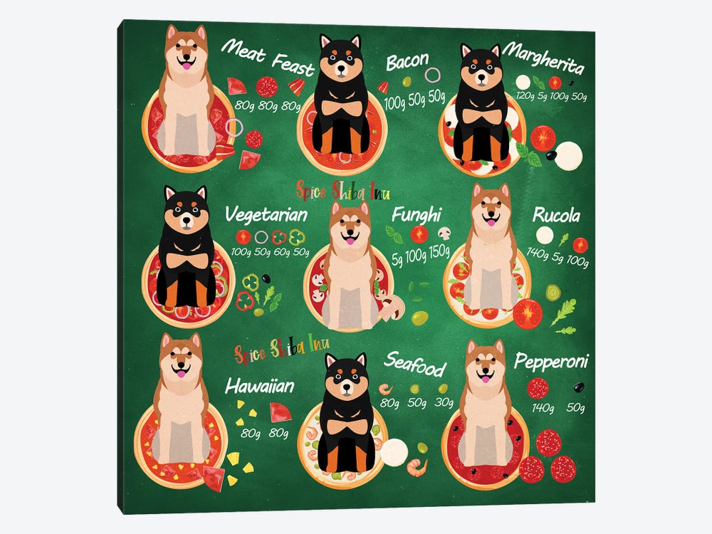 Shiba Inu Pizza Time by Nobility Dogs 1-piece Canvas Art Print