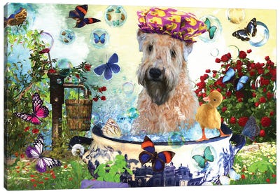 Wheaten Terrier Wash Your Paws Canvas Art Print - Nobility Dogs