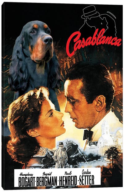 Gordon Setter Casablanca Movie Poster Canvas Art Print - Rick Blaine