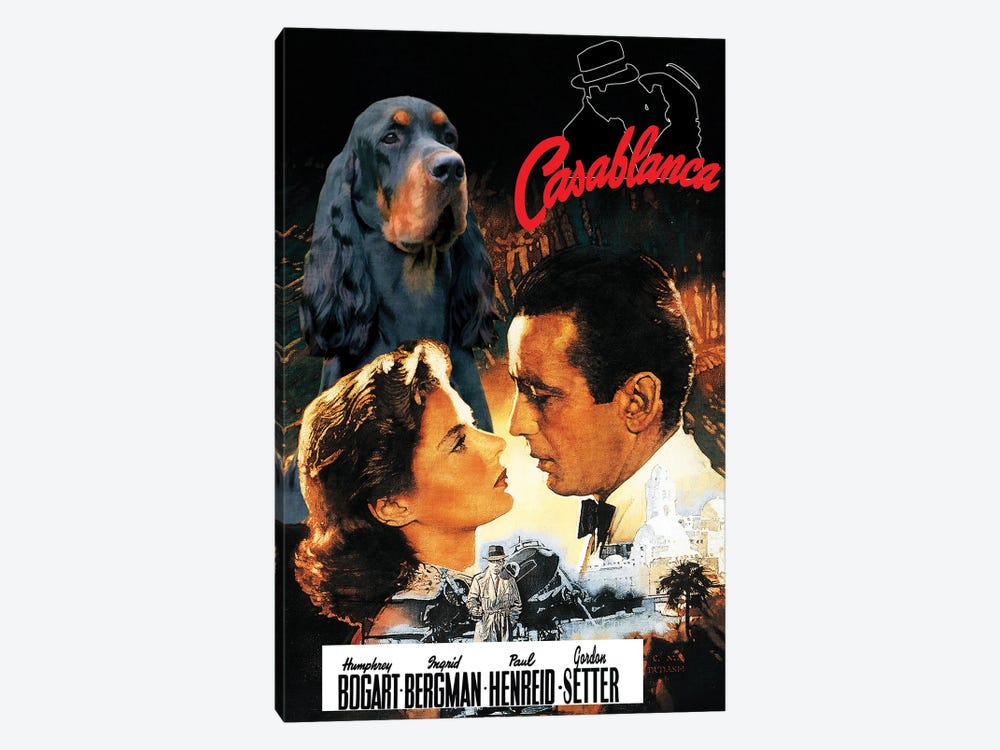 Gordon Setter Casablanca Movie Poster by Nobility Dogs 1-piece Canvas Wall Art