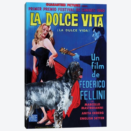 English Setter La Dolce Vita Movie Canvas Print #NDG736} by Nobility Dogs Art Print