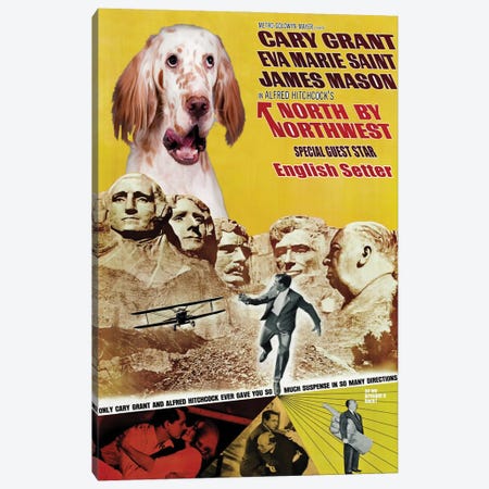 English Setter North By Northwest Movie Canvas Print #NDG738} by Nobility Dogs Canvas Wall Art
