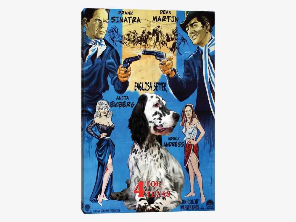 English Setter 4 For Texas Movie by Nobility Dogs 1-piece Canvas Art Print