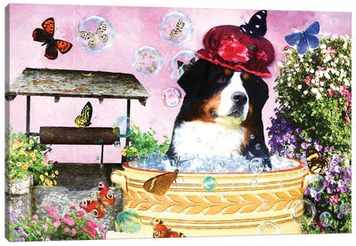 Bernese Mountain Dog Wash Your Paws Canvas Art Print - Bernese Mountain Dogs