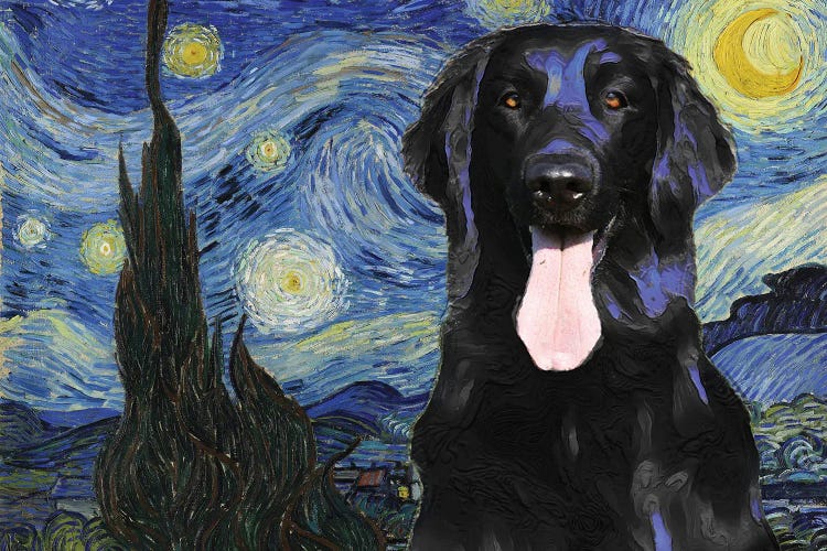 Flat-Coated Retriever The Starry Night