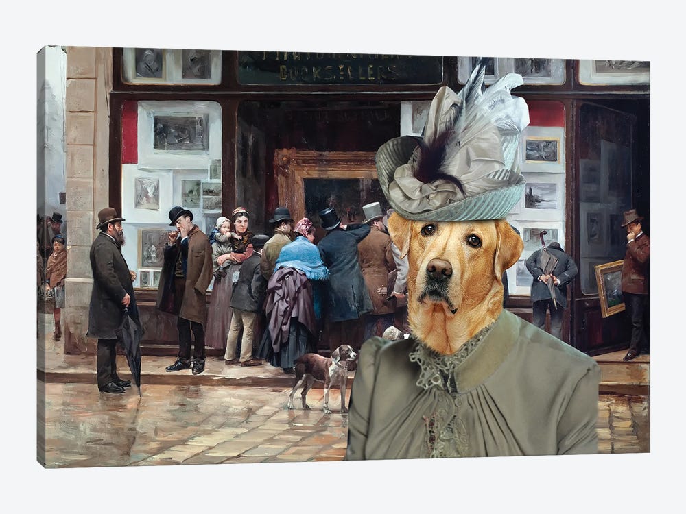 Labrador Retriever Public Exhibition Of Paintings by Nobility Dogs 1-piece Canvas Artwork