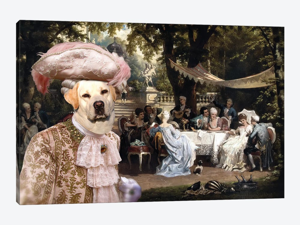 Labrador Retriever The Garden Party by Nobility Dogs 1-piece Canvas Artwork