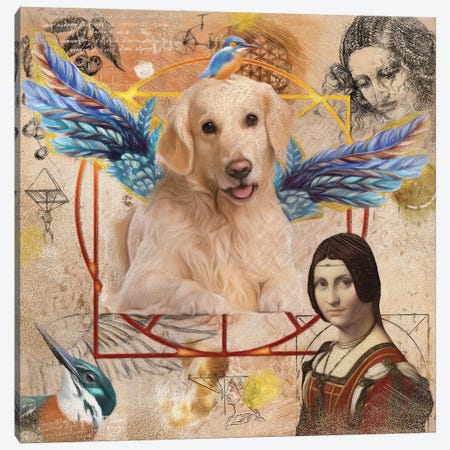 Golden Retriever Angel Da Vinci Canvas Print #NDG779} by Nobility Dogs Canvas Art