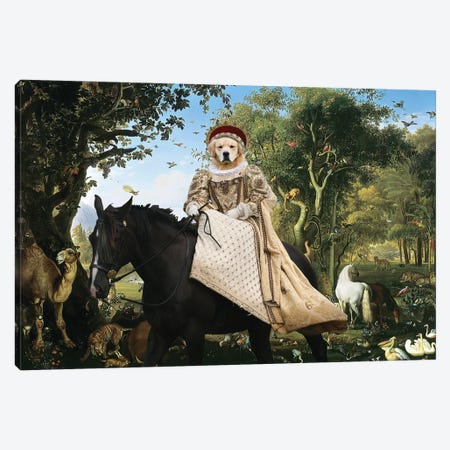 Golden Retriever The Queen At Paradise Canvas Print #NDG782} by Nobility Dogs Canvas Print