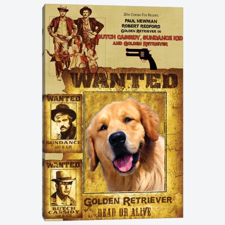 Golden Retriever Butch Cassidy And The Sundance Kid Canvas Print #NDG785} by Nobility Dogs Canvas Artwork