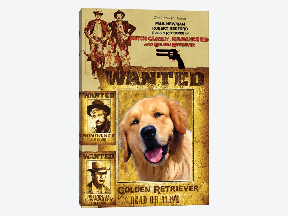 Golden Retriever Butch Cassidy And The Sundance Kid by Nobility Dogs 1-piece Canvas Art