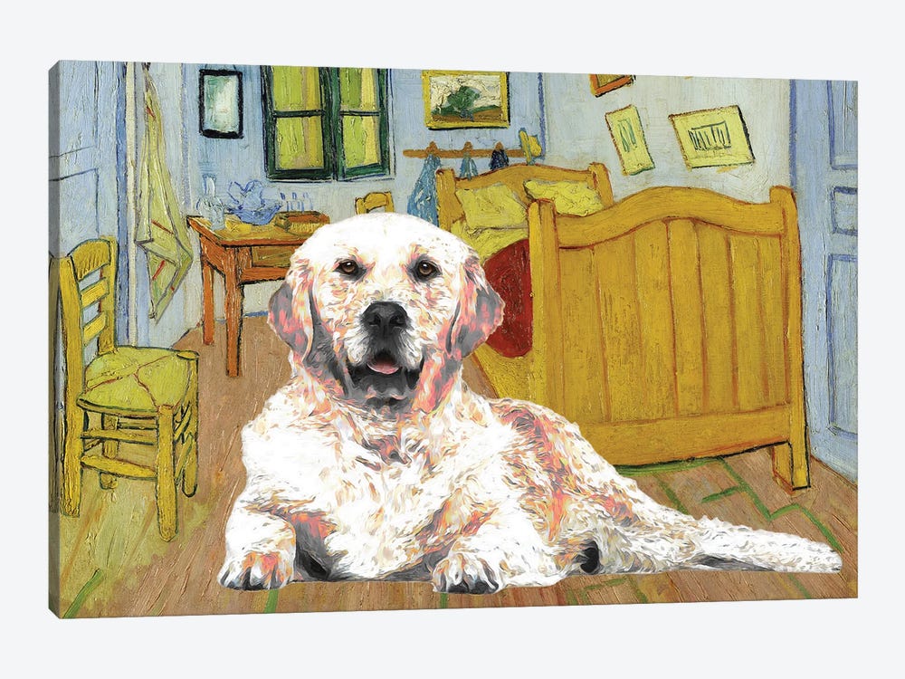 Golden Retriever The Bedroom by Nobility Dogs 1-piece Canvas Art