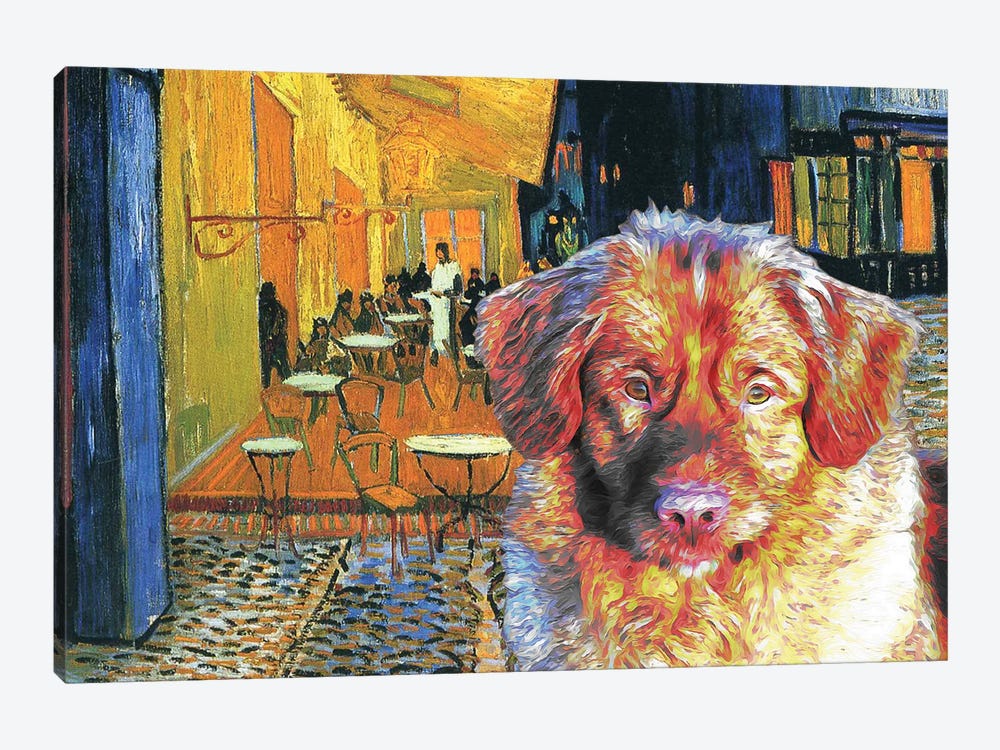 Nova Scotia Duck Tolling Retriever Café Terrace At Night by Nobility Dogs 1-piece Canvas Print