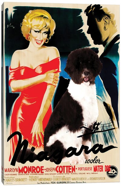 Portuguese Water Dog Niagara Movie Canvas Art Print - Nobility Dogs