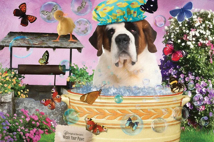 St Bernard Dog Wash Your Paws