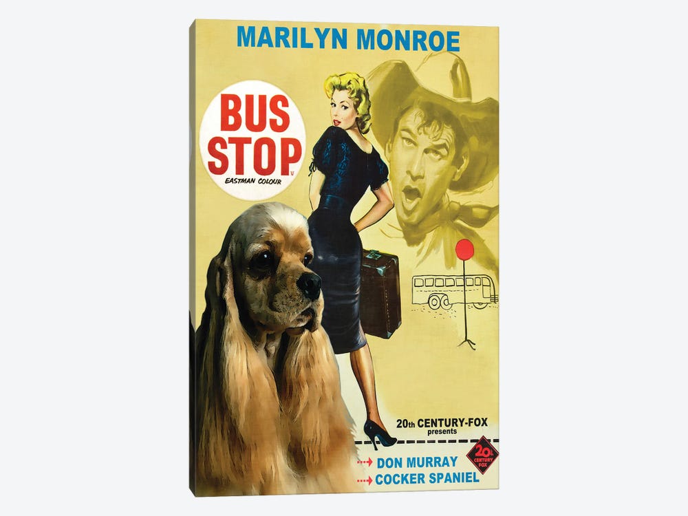 Cocker Spaniel Bus Stop Movie by Nobility Dogs 1-piece Canvas Print