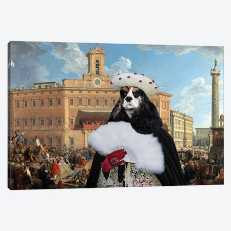 Cocker Spaniel The Lottery In Piazza Canvas Print #NDG808} by Nobility Dogs Canvas Wall Art