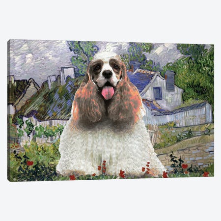 Cocker Spaniel Houses At Auvers Canvas Print #NDG843} by Nobility Dogs Canvas Artwork