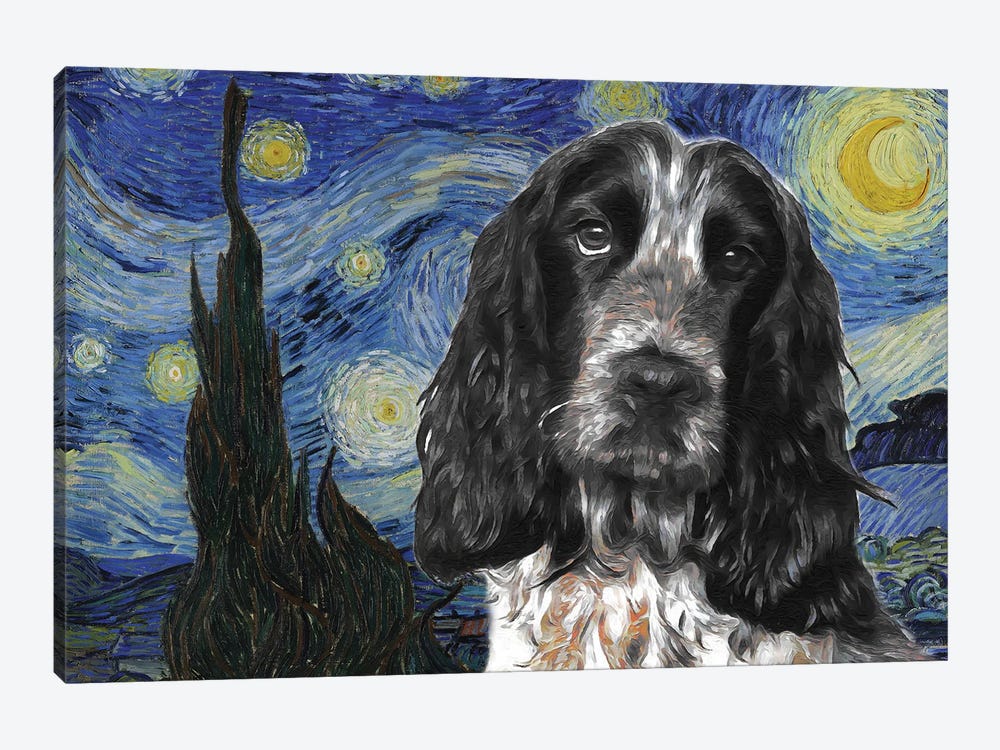 English Cocker Spaniel Starry Night by Nobility Dogs 1-piece Canvas Artwork