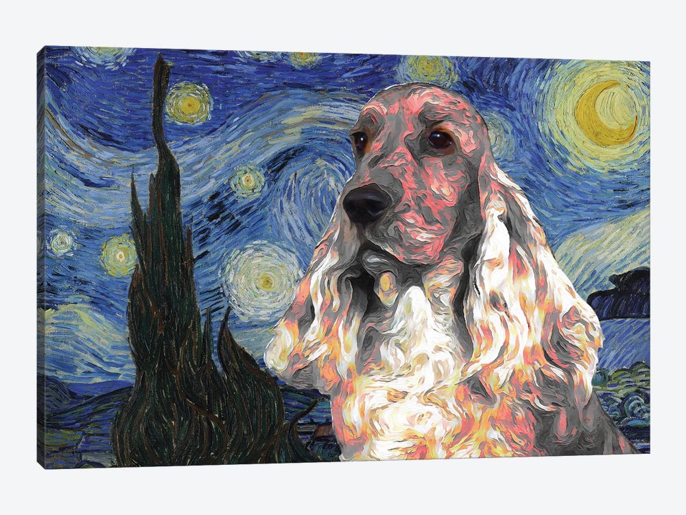 Red English Cocker Spaniel Starry Night by Nobility Dogs 1-piece Art Print