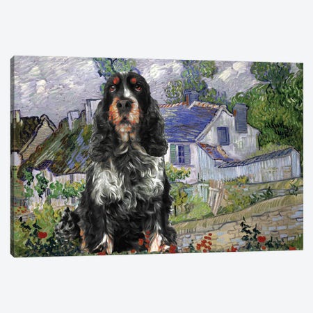 English Cocker Spaniel Houses At Auvers Canvas Print #NDG859} by Nobility Dogs Art Print