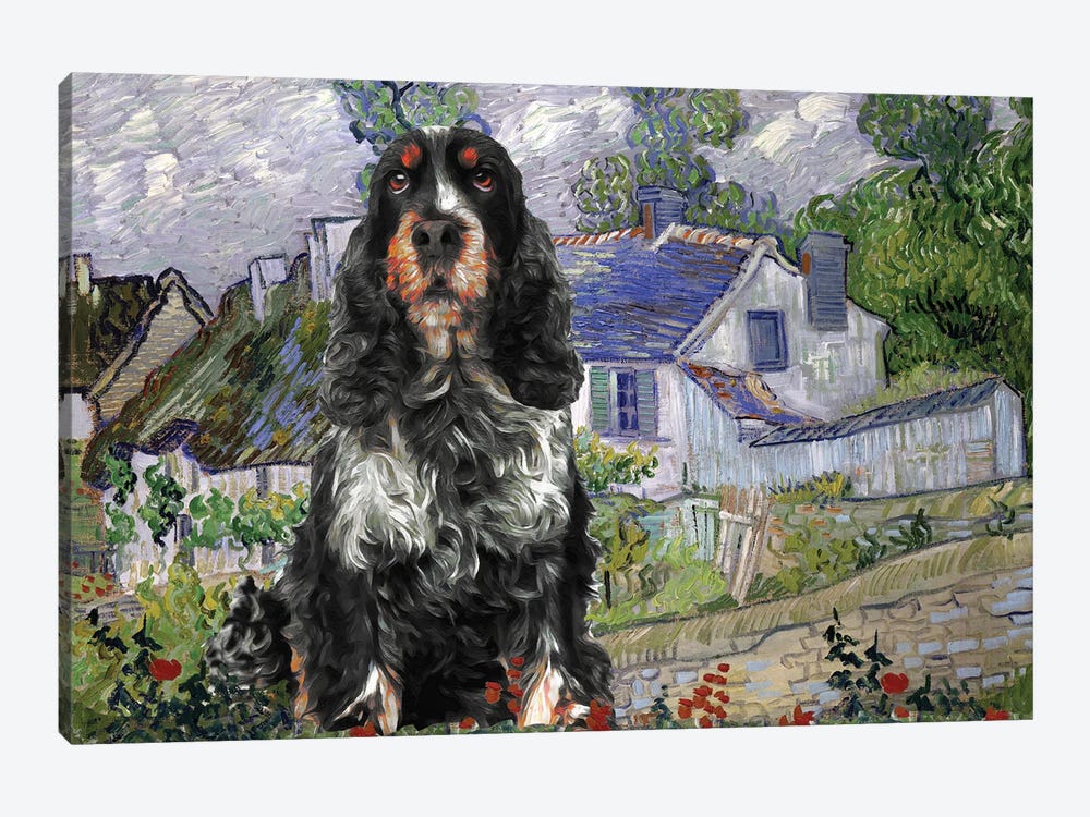 English Cocker Spaniel Houses At Auvers by Nobility Dogs 1-piece Canvas Print