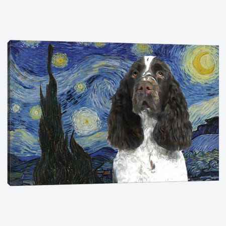 English Springer Spaniel Starry Night Canvas Print #NDG870} by Nobility Dogs Art Print