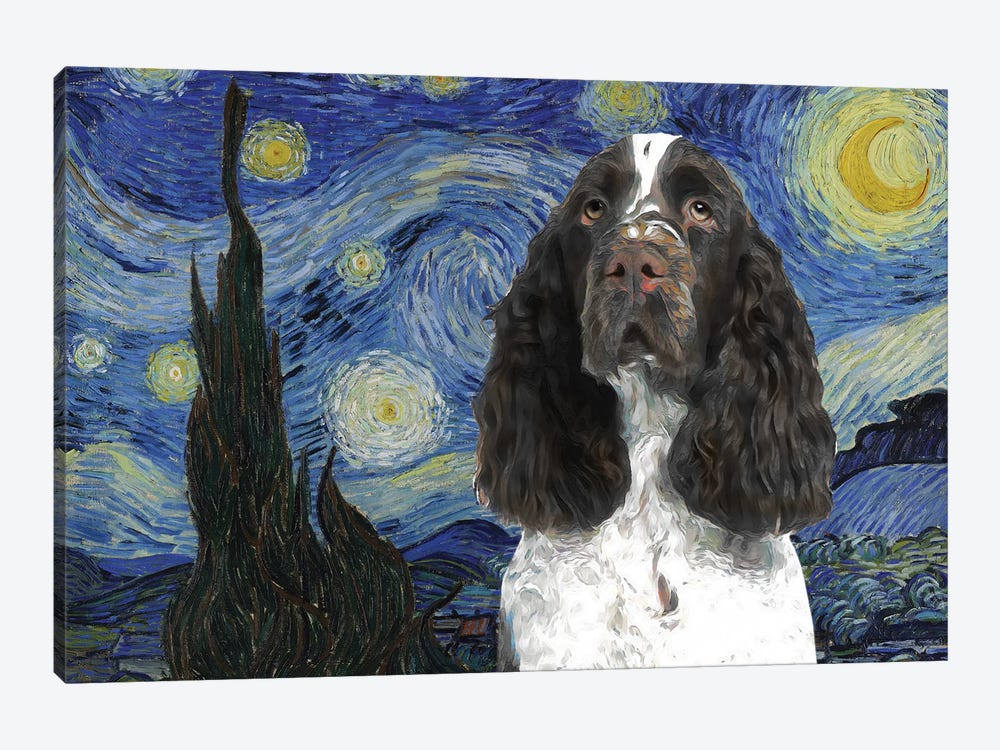 English Springer Spaniel Starry Night by Nobility Dogs 1-piece Canvas Art