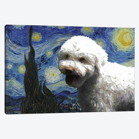 Lagotto Romagnolo Starry Night Canvas Print #NDG877} by Nobility Dogs Canvas Artwork