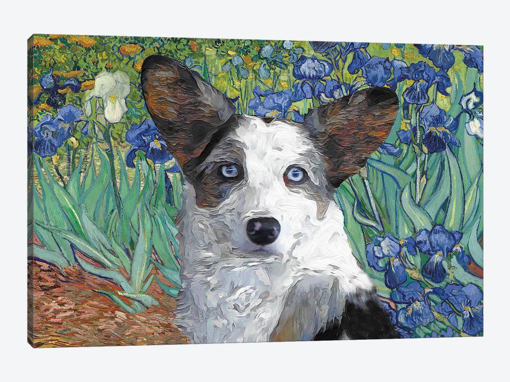 Cardigan Welsh Corgi Irises by Nobility Dogs 1-piece Canvas Print