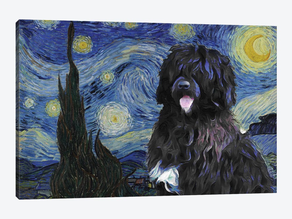Portuguese Water Dog Starry Night by Nobility Dogs 1-piece Canvas Print